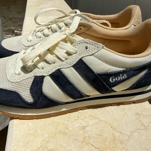 Gola for JCrew Classic Cream and Navy Trainers